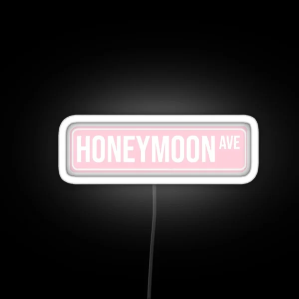 Pink Honeymoon Street Sign RGB Neon Sign