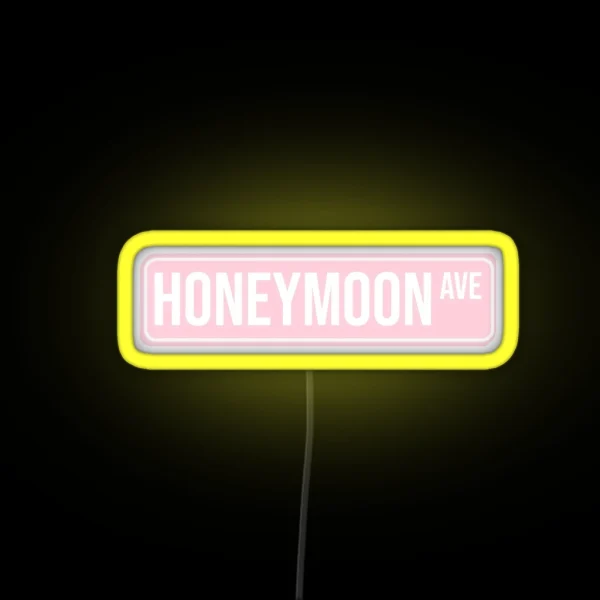 Pink Honeymoon Street Sign RGB Neon Sign