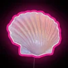 Pink Iridescent Seashell Shaped RGB Neon Lighted Sign Decoration