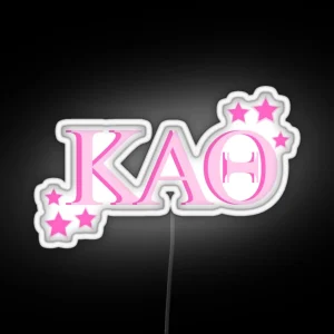 Pink Kappa Alpha Theta With Stars RGB Neon Sign