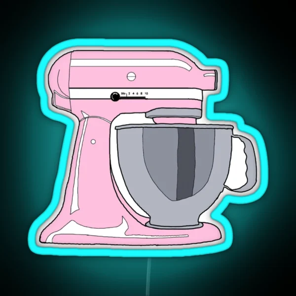 Pink Kitchen Aid Mixer Drawing RGB Neon Sign