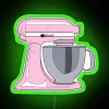 Vibrant pink kitchen mixer aesthetic RGB neon art deco sign