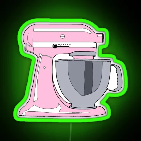 Pink Kitchen Aid Mixer Drawing RGB Neon Sign