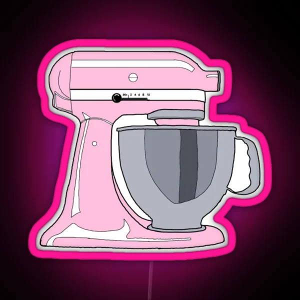 Pink Kitchen Aid Mixer Drawing RGB Neon Sign