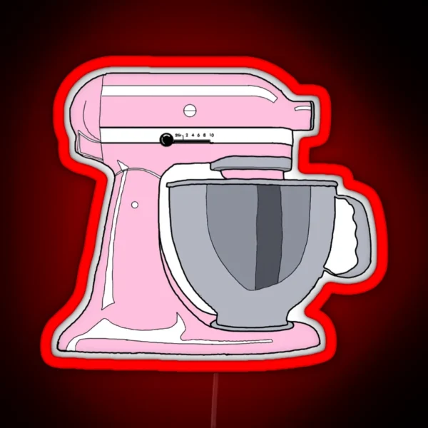 Pink Kitchen Aid Mixer Drawing RGB Neon Sign