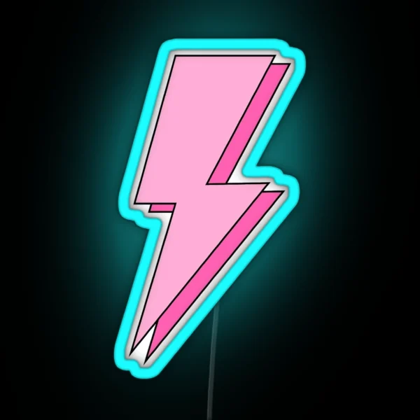 Pink Lightning Bolt RGB Neon Sign