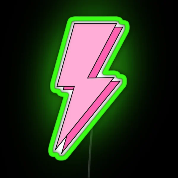 Pink Lightning Bolt RGB Neon Sign