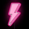 Electric pink neon lightning bolt RGB illuminated wall decor accessory.