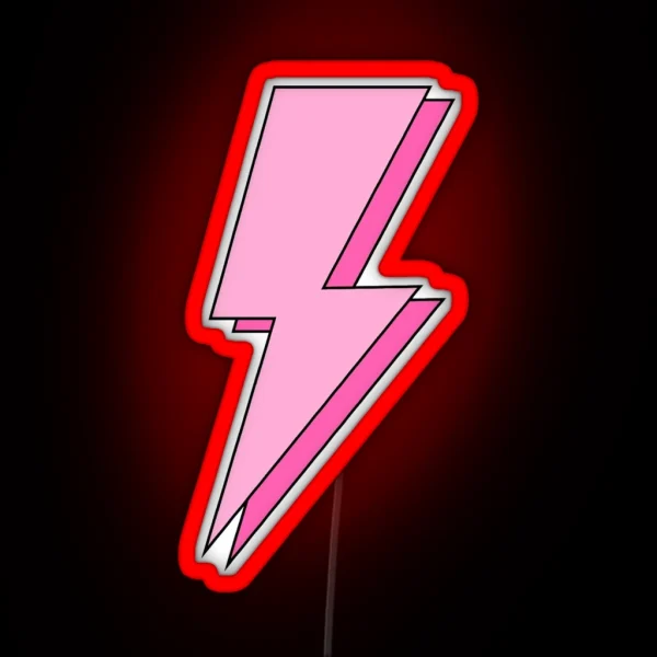 Pink Lightning Bolt RGB Neon Sign