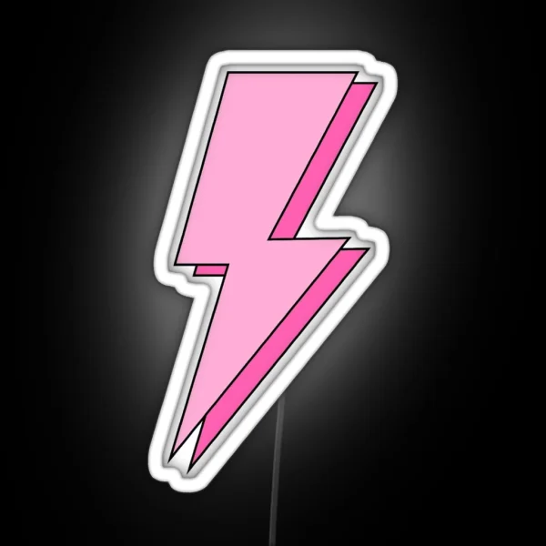 Pink Lightning Bolt RGB Neon Sign