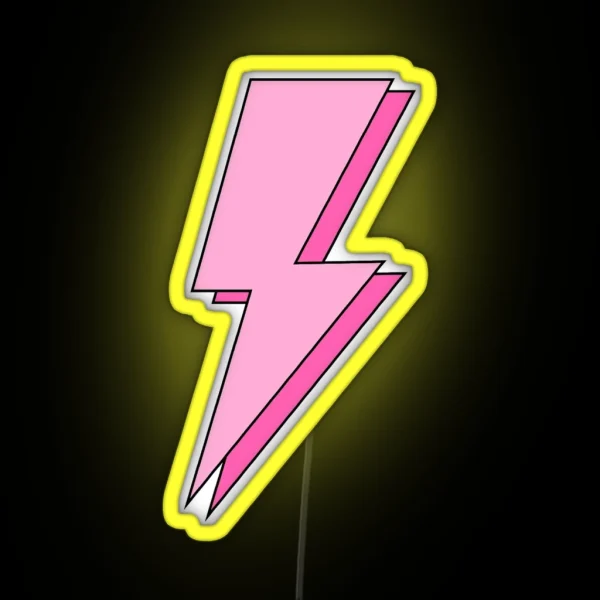 Pink Lightning Bolt RGB Neon Sign