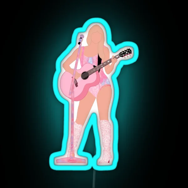 Pink Lover Guitar RGB Neon Sign