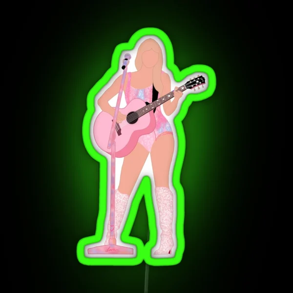 Pink Lover Guitar RGB Neon Sign