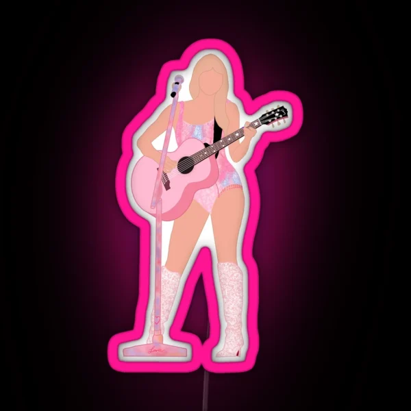 Pink Lover Guitar RGB Neon Sign