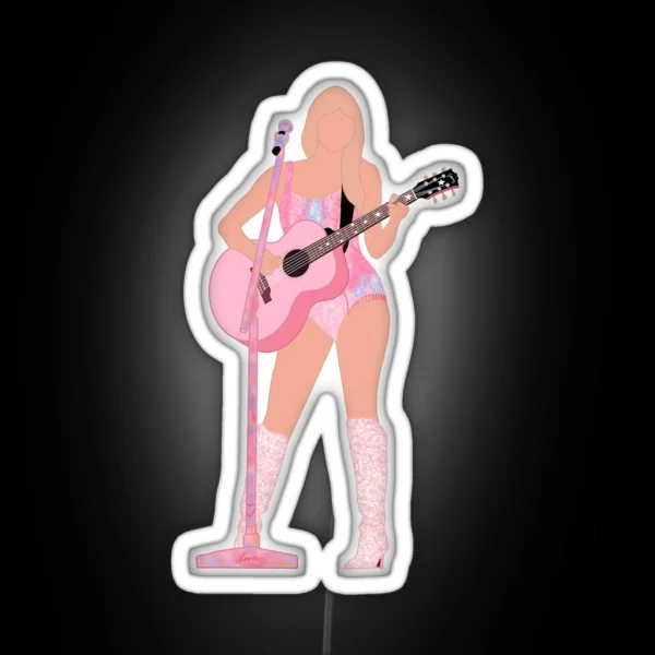 Pink Lover Guitar RGB Neon Sign