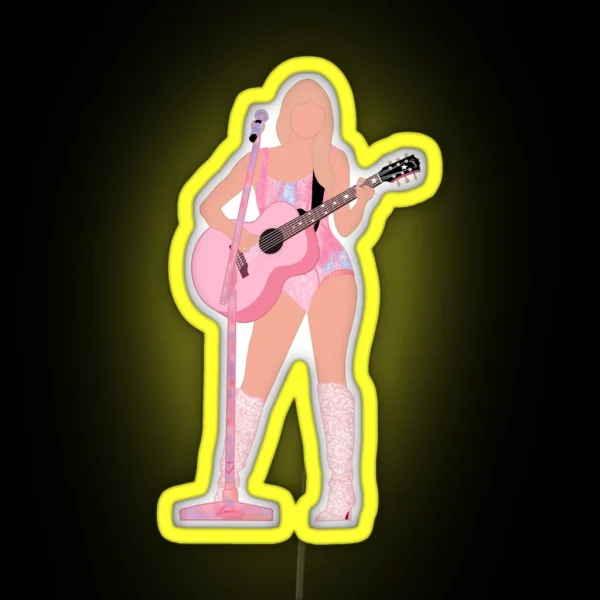 Pink Lover Guitar RGB Neon Sign