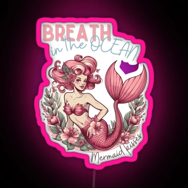 Pink Mermaid RGB Neon Sign
