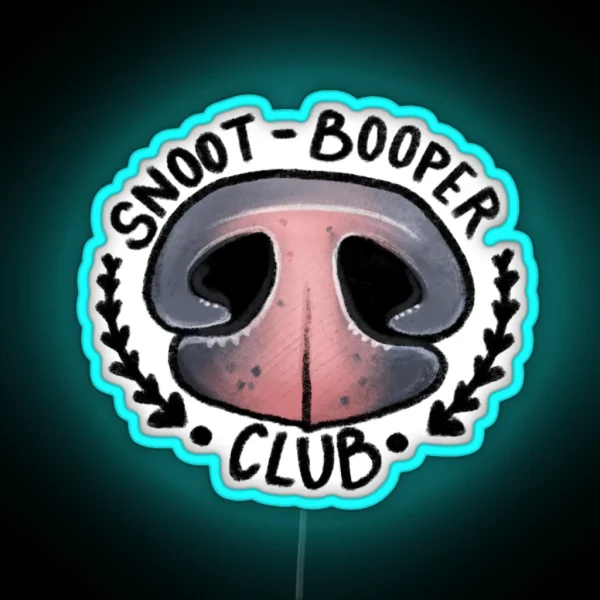 Pink Nose Snoot Blooper Club RGB Neon Sign