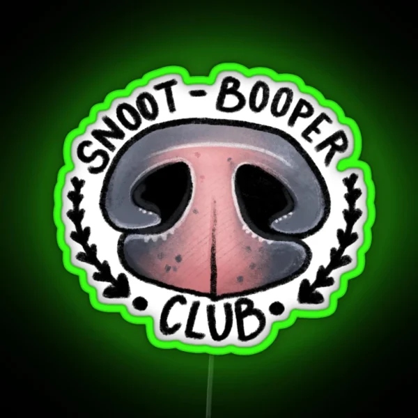 Pink Nose Snoot Blooper Club RGB Neon Sign