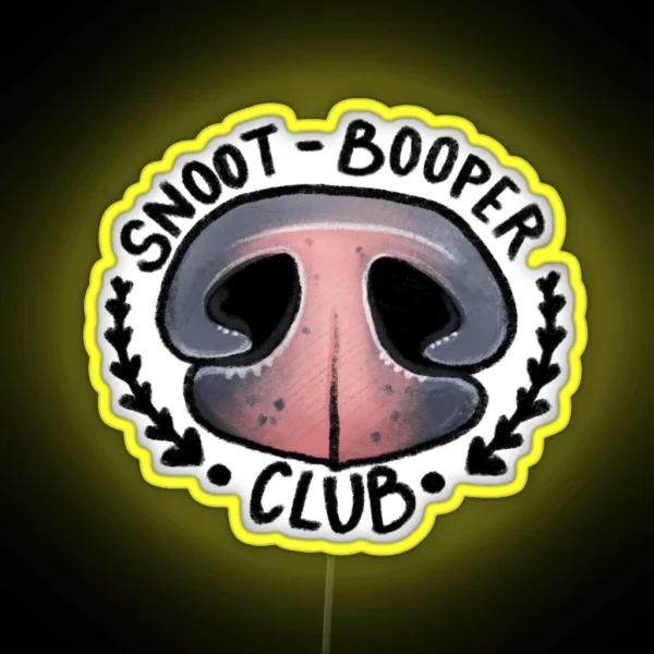 Pink Nose Snoot Blooper Club RGB Neon Sign