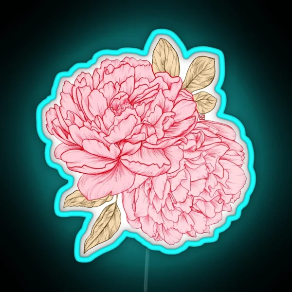Pink Peonies RGB Neon Sign