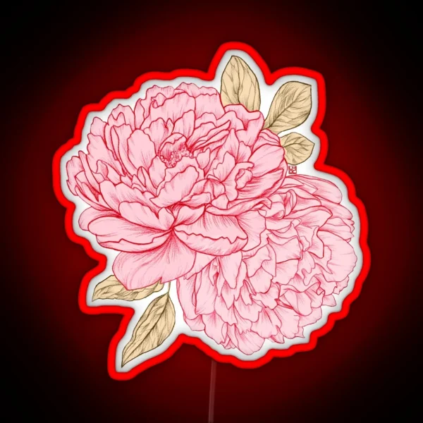 Pink Peonies RGB Neon Sign