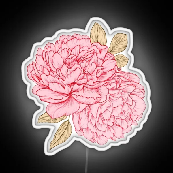 Pink Peonies RGB Neon Sign