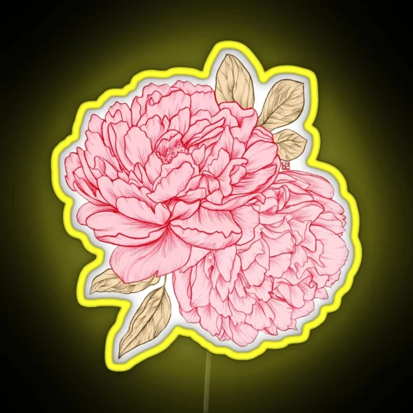 Pink Peonies RGB Neon Sign
