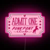 Retro-Style Neon Sign: Pink Pony Club Ticket RGB LED Display