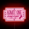 Neon Pink Pony Club Membership Ticket Sign with RGB Lighting Effects