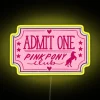 Color-Changing Pink Pony Club Ticket Neon Sign with RGB LED Display