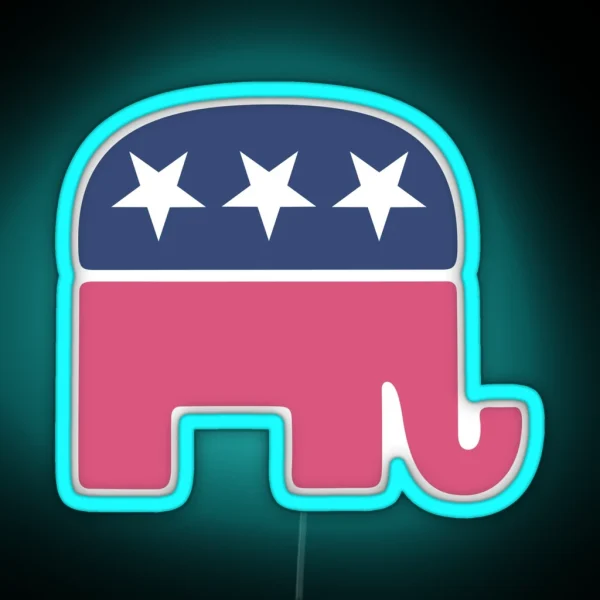 Pink Republican Elephant RGB Neon Sign