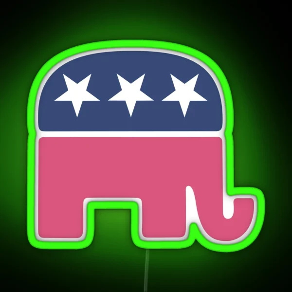 Pink Republican Elephant RGB Neon Sign