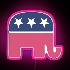 Pink Republican Elephant RGB Neon Sign