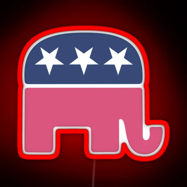 Pink Republican Elephant RGB Neon Sign