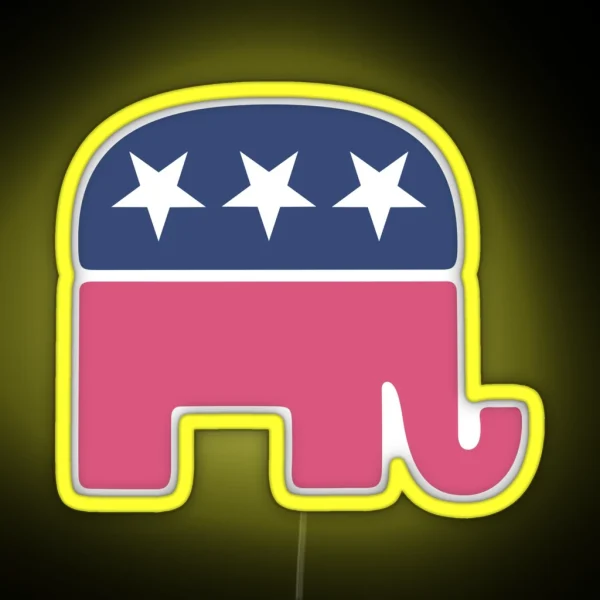 Pink Republican Elephant RGB Neon Sign