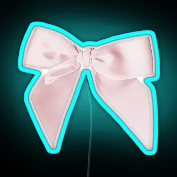 Pink Ribbon Bow RGB Neon Sign