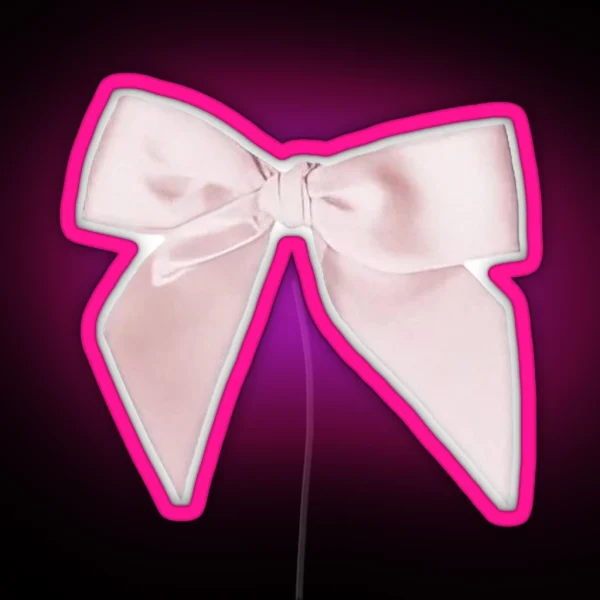 Pink Ribbon Bow RGB Neon Sign