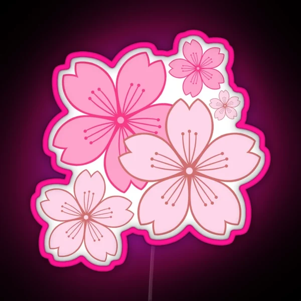 Pink Sakura Blossoms RGB Neon Sign
