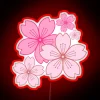 Pink cherry blossom design with vibrant RGB neon color accents.