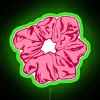 Pink scrunchie decorative accent with vibrant neon RGB LED lighting