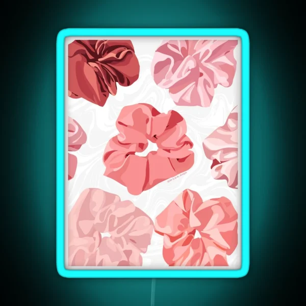 Pink Scrunchies Illustration RGB Neon Sign
