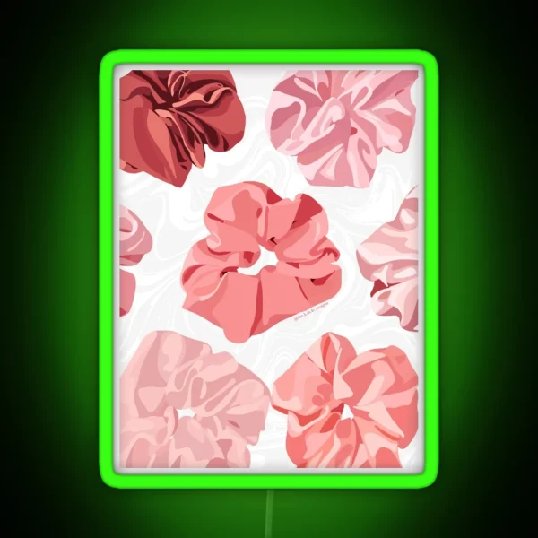 Pink Scrunchies Illustration RGB Neon Sign
