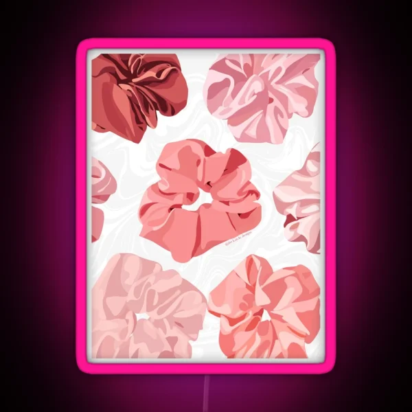 Pink Scrunchies Illustration RGB Neon Sign