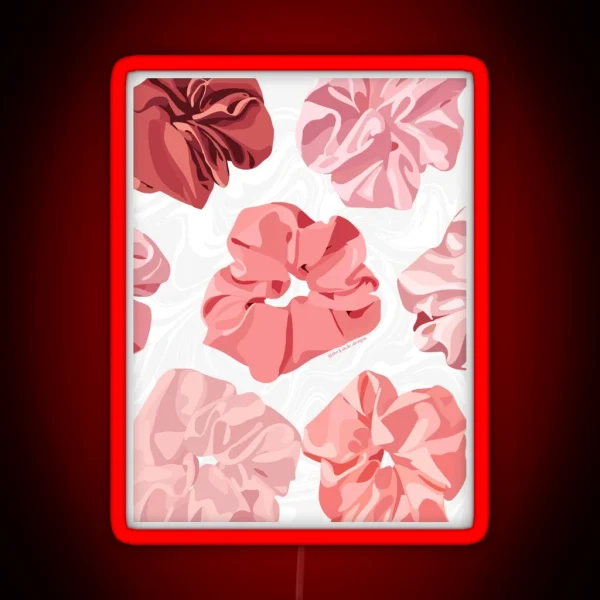 Pink Scrunchies Illustration RGB Neon Sign