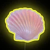 Vibrant pink seashell design with RGB neon LED lighting effects.