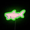 Vibrant pink shark neon light decoration with color changing rgb