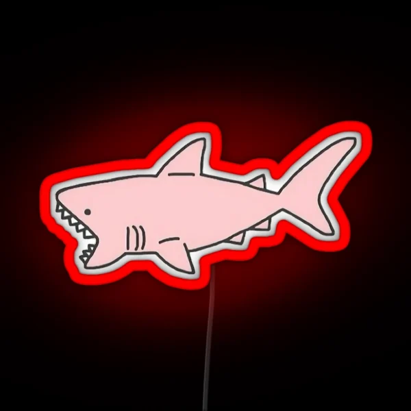 Pink Shark RGB Neon Sign