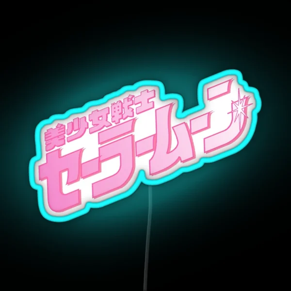 Pink Shojo Moon White RGB Neon Sign