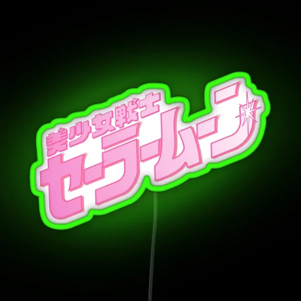 Pink Shojo Moon White RGB Neon Sign